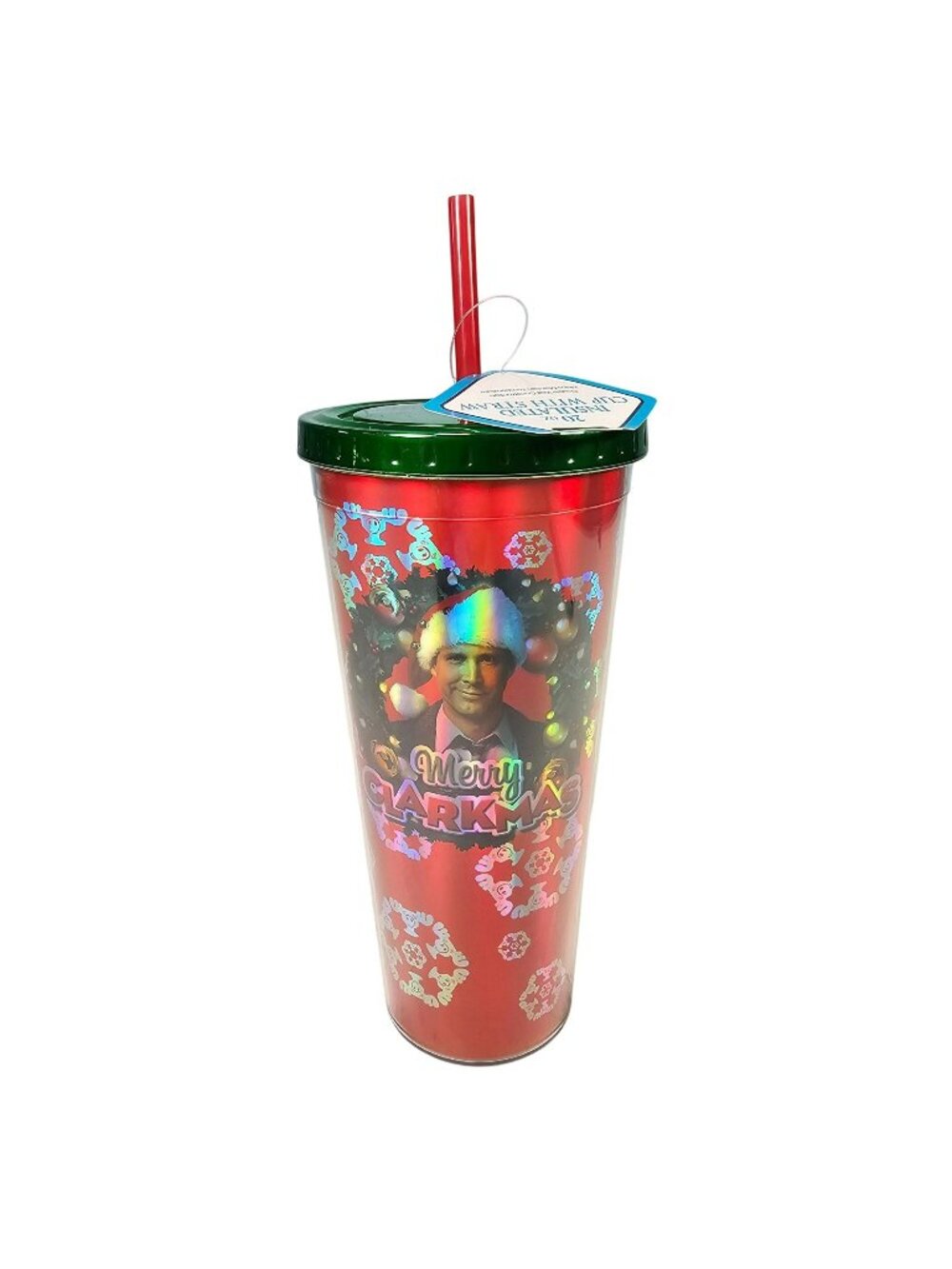 Merry Clarkmas Christmas Vacation 20oz Insulated Tumbler Cup w/ Straw & Lid